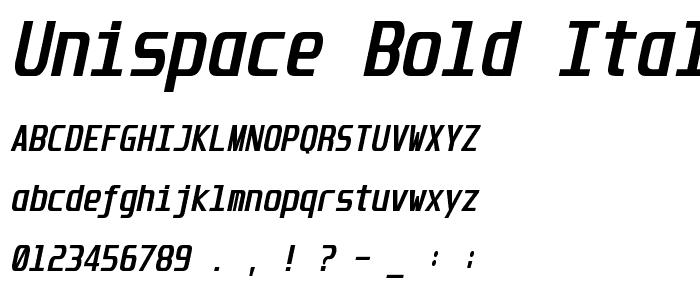 Unispace Bold Italic police